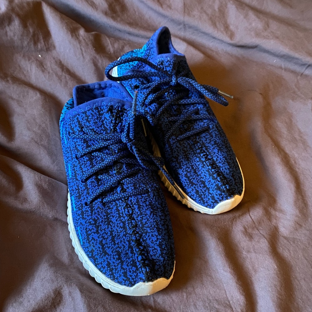 Blue running shoes